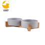 Ceramic double bowl dog water bowl pet water food bowl anti knock over