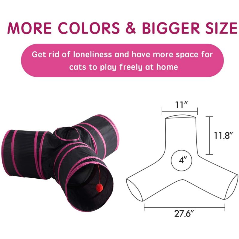 3 Way Collapsible Play Tent Interactive Toy Low Price Tunnel Cat with Balls for Cat Puppy