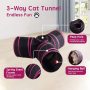 3 Way Collapsible Play Tent Interactive Toy Low Price Tunnel Cat with Balls for Cat Puppy