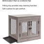 Mesh Dog Kennels with Double Doors Dog Crate with Cushion End Table Dog House Indoor Use