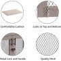 Mesh Dog Kennels with Double Doors Dog Crate with Cushion End Table Dog House Indoor Use