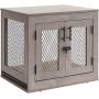 Mesh Dog Kennels with Double Doors Dog Crate with Cushion End Table Dog House Indoor Use