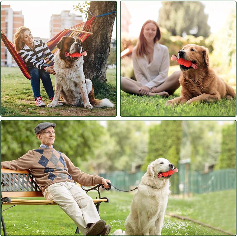 Durable Dog Chew Bones for Large Dogs Tough Nylon Rubber Dog Teething Chew Toys