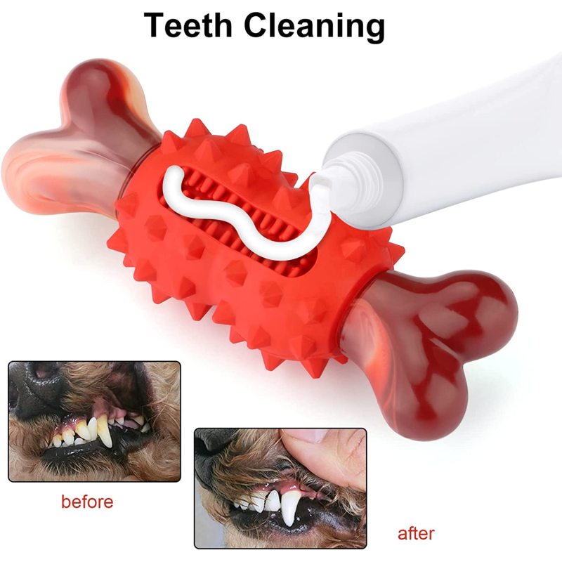 Durable Dog Chew Bones for Large Dogs Tough Nylon Rubber Dog Teething Chew Toys