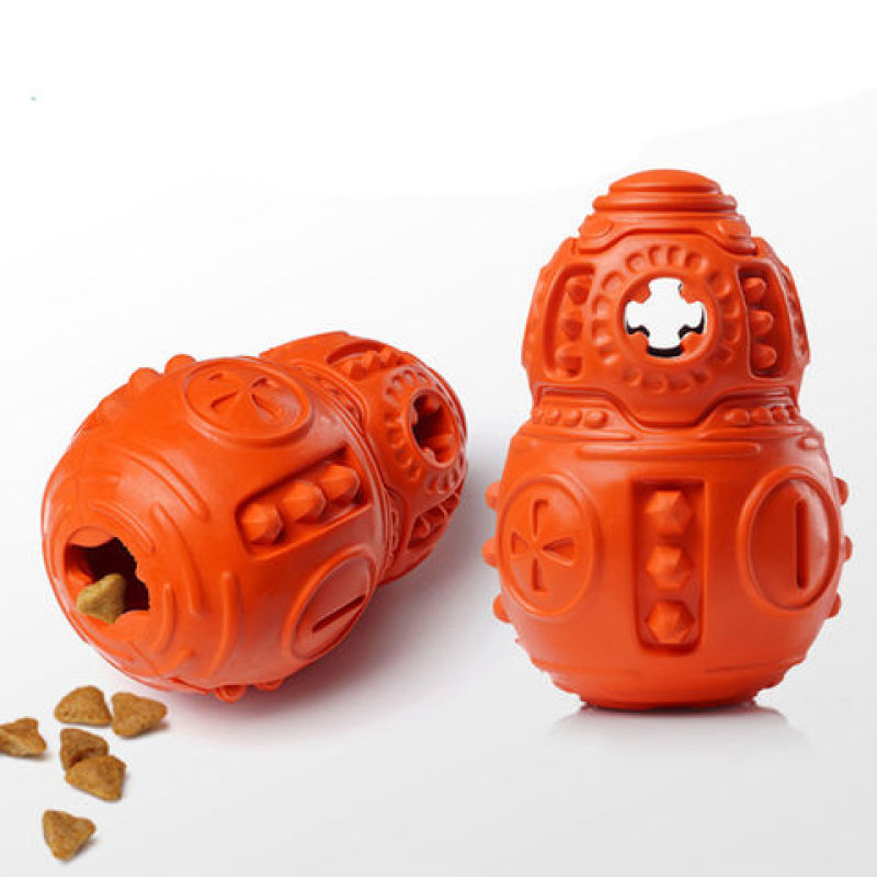 Interactive Treat Dispenser  Dog Chewing Toy for Aggressive Red Ball Toy