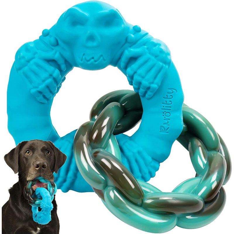 Dog Toys for Aggressive Chewers Large Breed, Indestructible Interactive Tough Dog Chew Toys for Medium Large Dogs, Non-Toxic Nat
