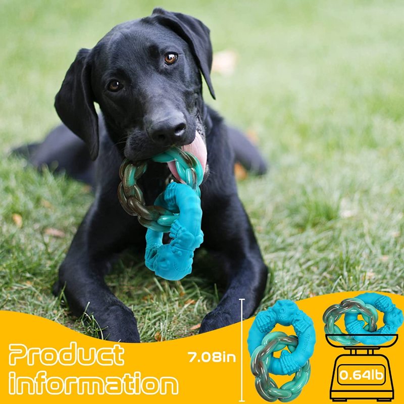 Dog Toys for Aggressive Chewers Large Breed, Indestructible Interactive Tough Dog Chew Toys for Medium Large Dogs, Non-Toxic Nat