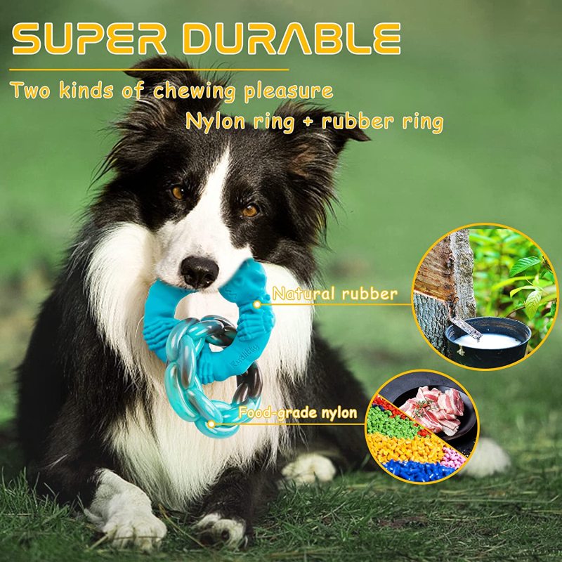Dog Toys for Aggressive Chewers Large Breed, Indestructible Interactive Tough Dog Chew Toys for Medium Large Dogs, Non-Toxic Nat