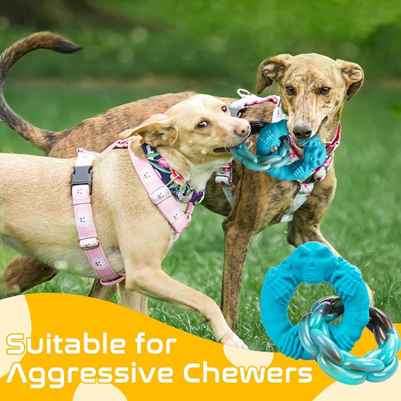 Dog Toys for Aggressive Chewers Large Breed, Indestructible Interactive Tough Dog Chew Toys for Medium Large Dogs, Non-Toxic Nat