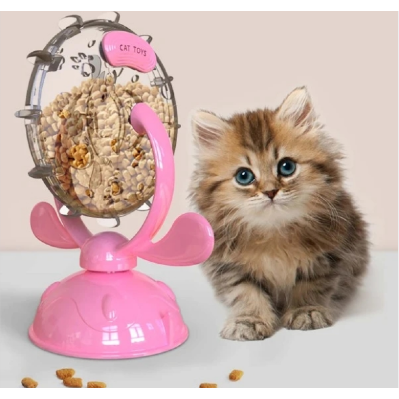 Amazon Hot Sell cat toys to relieve boredom magic device leakage wheel rotating windmill rotary wheel pet supplies