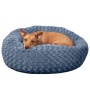 Pet Beds for Dogs Cats Curly Fur Bolster Dog Bed Removable Cover Cozy Dog Donut Bed