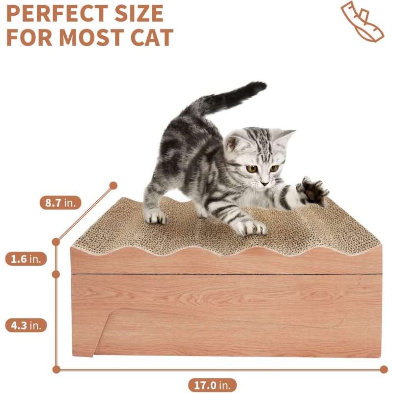 Cat Scratcher Pad Cardboard Lounge Bed Corrugated Scratching Pad with Catnip 3 Packs Durable Reversible
