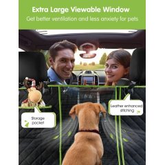 Waterproof Scratchproof Dog Hammock Car Seat Cover with Big Mesh Window