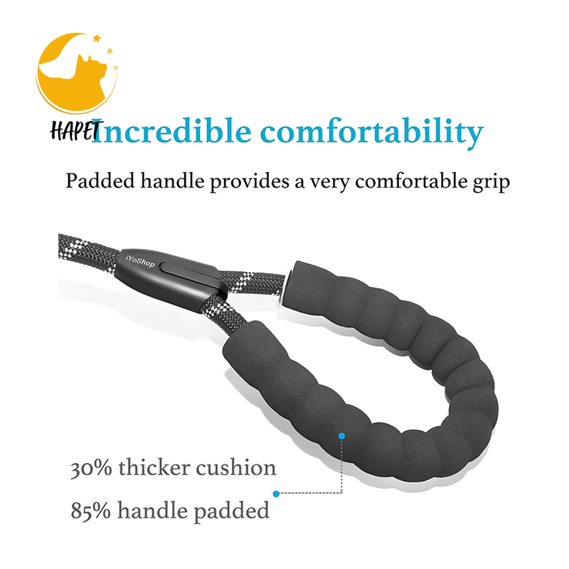 Dog leash loose hand reflective leash thick large dog walking leash 1.5m round pet supplies
