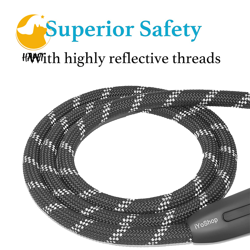Dog leash loose hand reflective leash thick large dog walking leash 1.5m round pet supplies