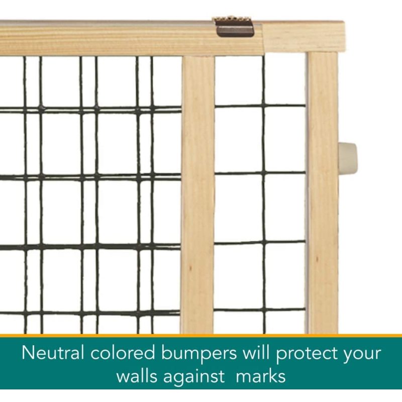Hassle free install with no tools Mesh Pet gate Pressure Mount Sustainable Hardwood For Pet