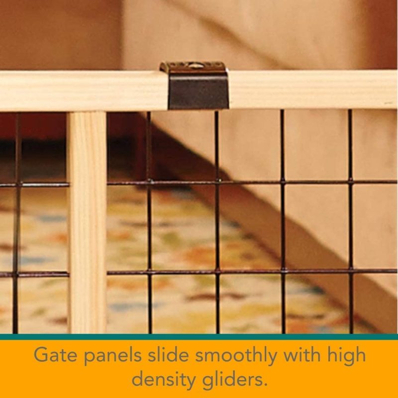Hassle free install with no tools Mesh Pet gate Pressure Mount Sustainable Hardwood For Pet