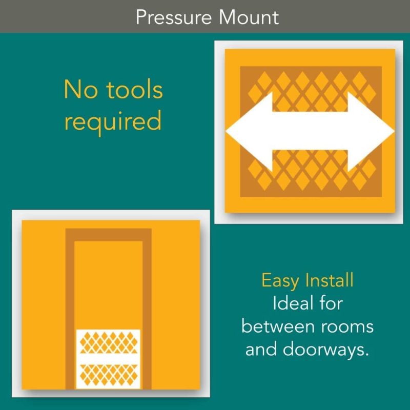 Hassle free install with no tools Mesh Pet gate Pressure Mount Sustainable Hardwood For Pet