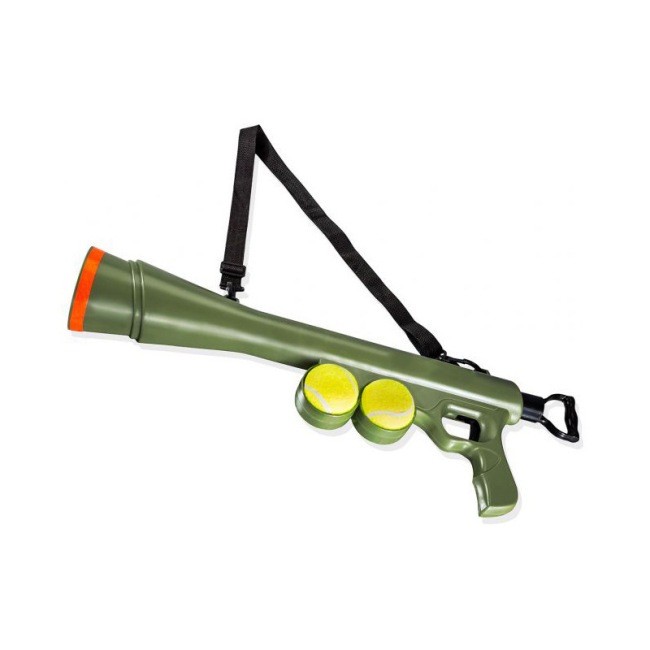 Tennis Ball Launcher Gun with 2 Squeaky Balls