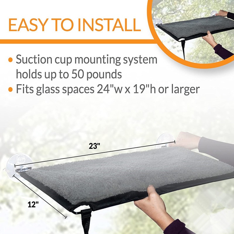 Single Level Cat Hammock Window Perch Mount Kitty Sill