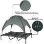 Outdoor Dog Bed with Canopy Breathable Portable Pet Cushion with Double-Layer Camp Tent