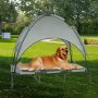 Outdoor Dog Bed with Canopy Breathable Portable Pet Cushion with Double-Layer Camp Tent