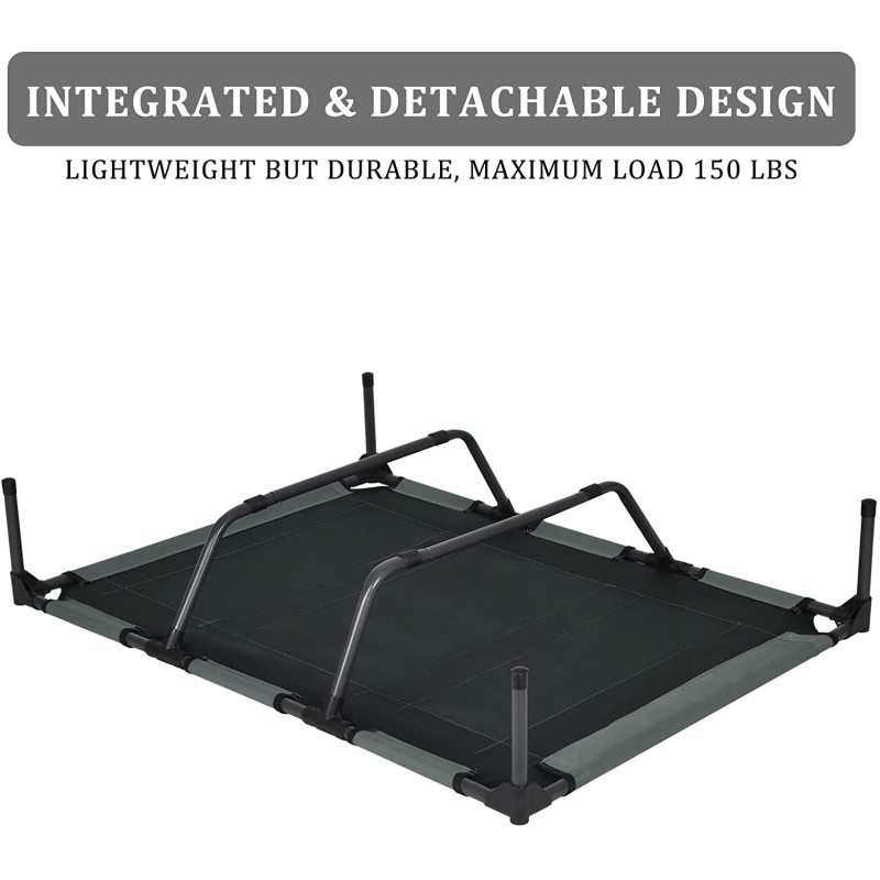 Outdoor Dog Bed with Canopy Breathable Portable Pet Cushion with Double-Layer Camp Tent