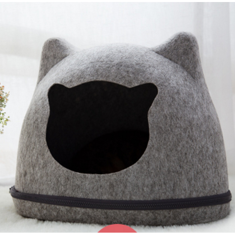 Custom New Design Four Seasons Washable Felt cat cave  Pet Cat Dog Bed For Pet
