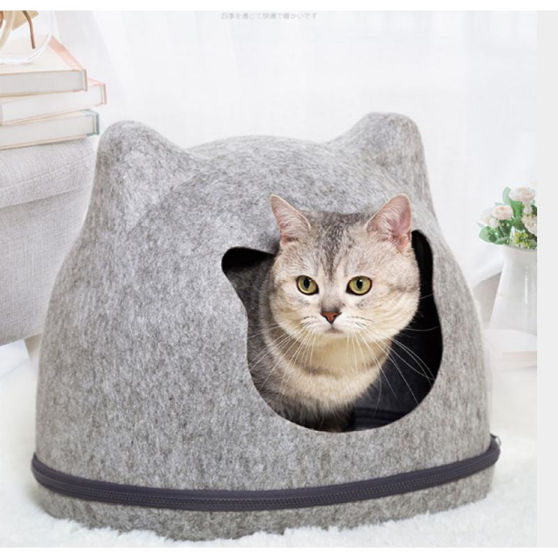 Custom New Design Four Seasons Washable Felt cat cave  Pet Cat Dog Bed For Pet