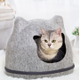 Custom New Design Four Seasons Washable Felt cat cave  Pet Cat Dog Bed For Pet