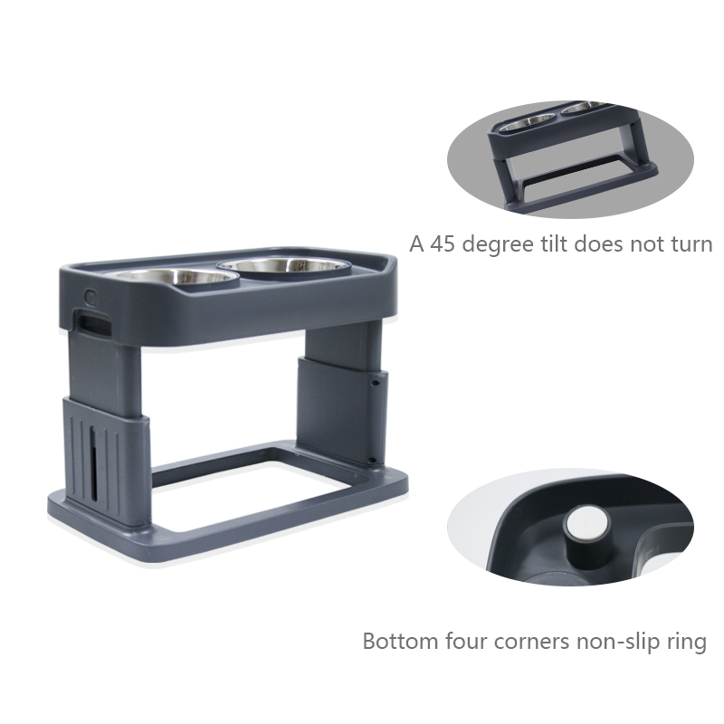 Double Dog Bowl Cat Food Stainless Steel and Water  with Non Skid Silicone Mat Spill Proof For Small Puppy