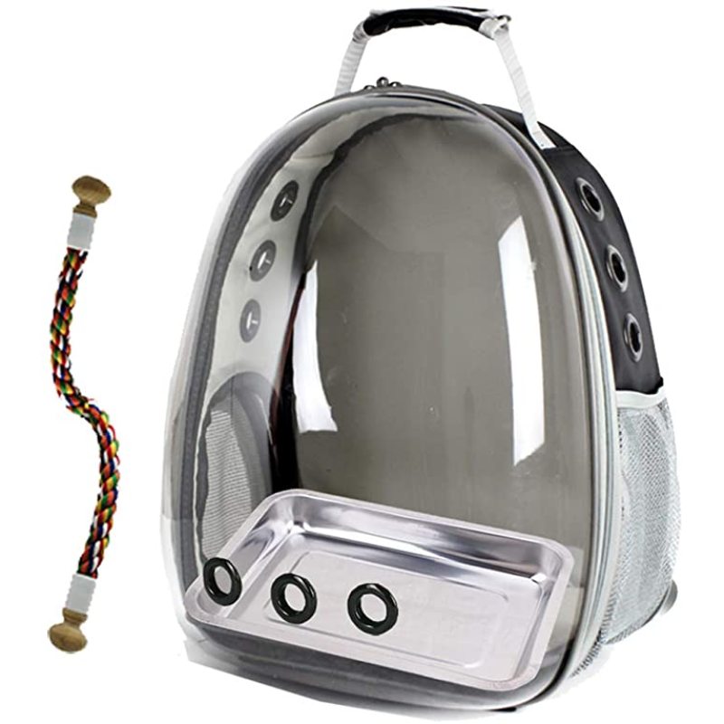 Pet Parrot Carrier Bird Travel Bag Space Capsule Transparent Backpack Breathable 360 Sightseeing