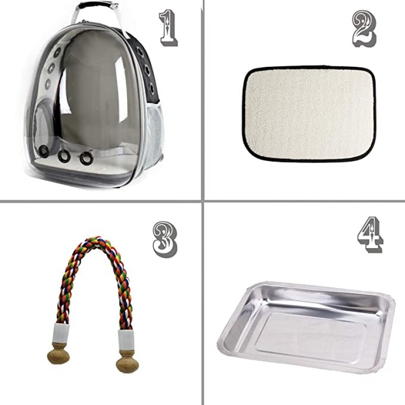 Pet Parrot Carrier Bird Travel Bag Space Capsule Transparent Backpack Breathable 360 Sightseeing