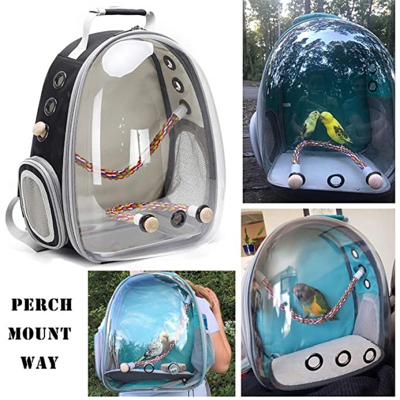 Pet Parrot Carrier Bird Travel Bag Space Capsule Transparent Backpack Breathable 360 Sightseeing