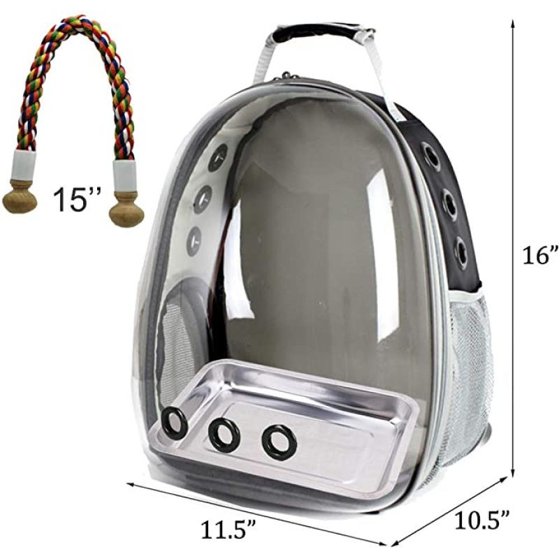 Pet Parrot Carrier Bird Travel Bag Space Capsule Transparent Backpack Breathable 360 Sightseeing