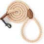 Leather Tailor Handle and Heavy  Cotton Rope Leash For Walking