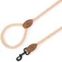 Leather Tailor Handle and Heavy  Cotton Rope Leash For Walking