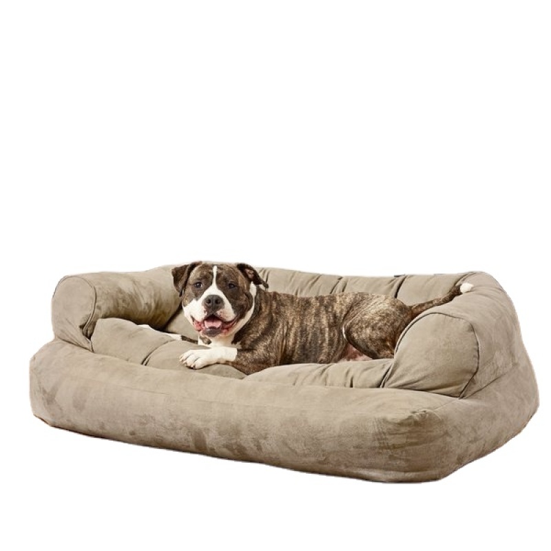 Overstuffed Cat Dog Bed Removable Cover Luxury Soft Plush Warm Pet Bed Washable Pet Bed Sofa