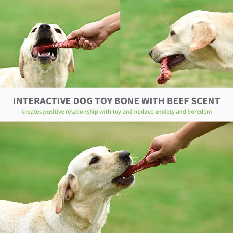 Dog Toys for Aggressive Chewers, Indestructible Durable Dog Chew Toys, Non-Toxic Food Grade Nylon Dog Bone Toy Reduces Boredom