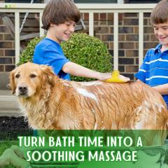 4 Pack Dog Bath Brush Dog Grooming Brush Rubber Comb with Adjustable Ring Handle