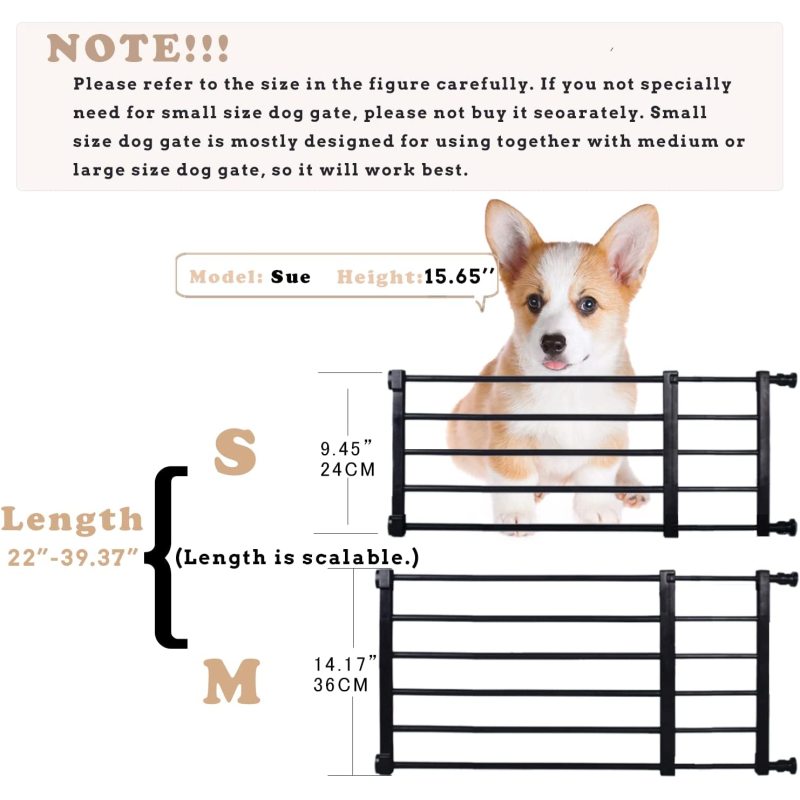Wooden Dog Gate, Foldable Pet Gate with 2PCS Support Feet Dog Barrier Indoor Pet Gate Panels for Stairs, White, Indoor Use Only