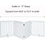 Wooden Dog Gate, Foldable Pet Gate with 2PCS Support Feet Dog Barrier Indoor Pet Gate Panels for Stairs, White, Indoor Use Only