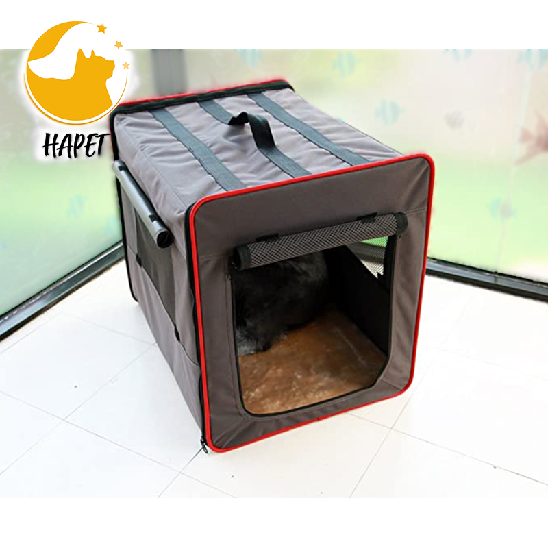 Black Custom Soft-Sided Carrying Bag Dog Cat Travel Cage Portable Foldable Pet Carrier Cage With Mesh