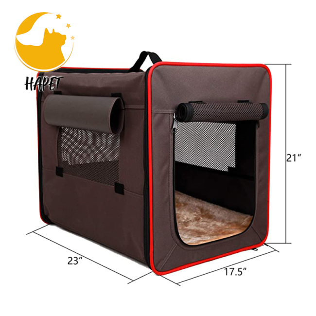 Black Custom Soft-Sided Carrying Bag Dog Cat Travel Cage Portable Foldable Pet Carrier Cage With Mesh