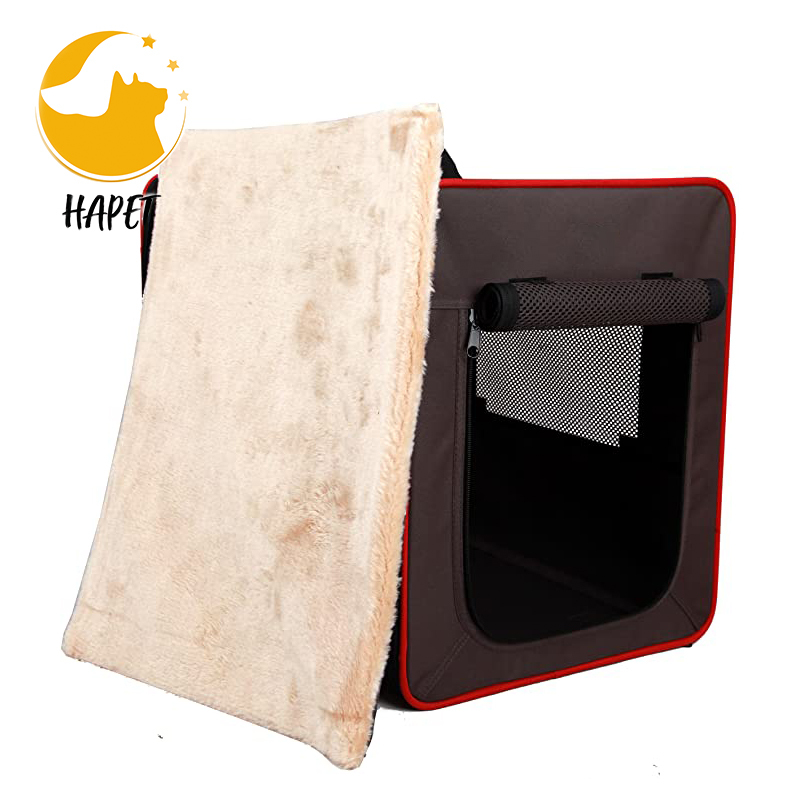 Black Custom Soft-Sided Carrying Bag Dog Cat Travel Cage Portable Foldable Pet Carrier Cage With Mesh