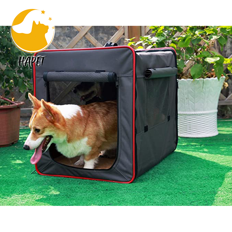 Black Custom Soft-Sided Carrying Bag Dog Cat Travel Cage Portable Foldable Pet Carrier Cage With Mesh