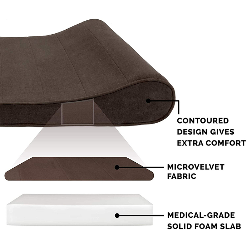 Cooling Gel and Memory Foam Cat Dog Bed Ergonomic Contour Orthopedic Pet Bed Pad Indoor Luxe Lounger Pet Bed Mat for Large Dogs