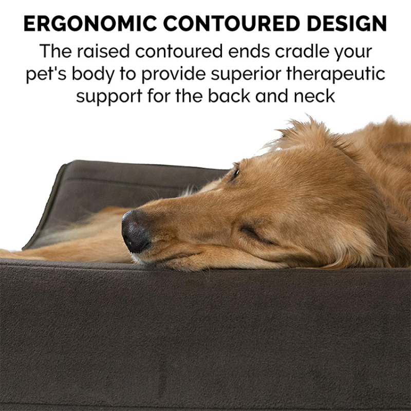 Cooling Gel and Memory Foam Cat Dog Bed Ergonomic Contour Orthopedic Pet Bed Pad Indoor Luxe Lounger Pet Bed Mat for Large Dogs