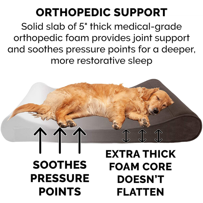 Cooling Gel and Memory Foam Cat Dog Bed Ergonomic Contour Orthopedic Pet Bed Pad Indoor Luxe Lounger Pet Bed Mat for Large Dogs