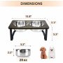 Non-Slip Feet Wood Raised Dog Bowl with Stainless Steel